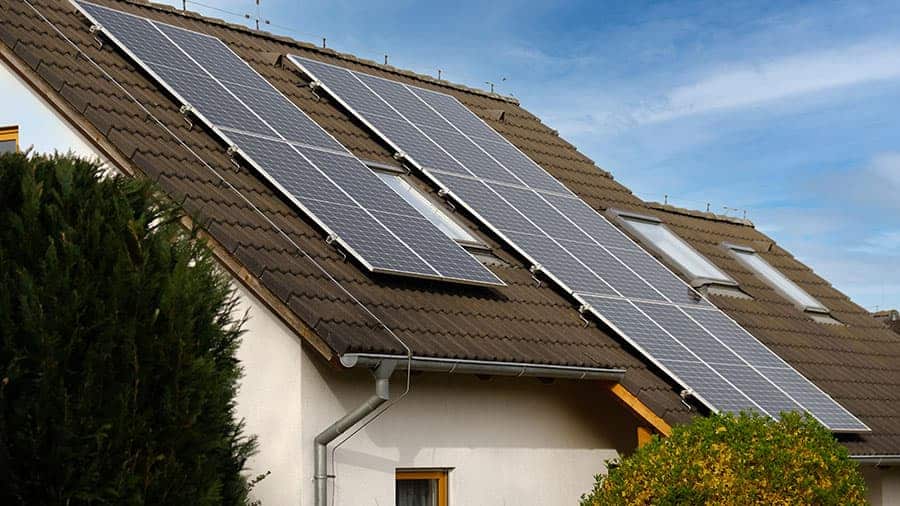 solar panel on a residential home